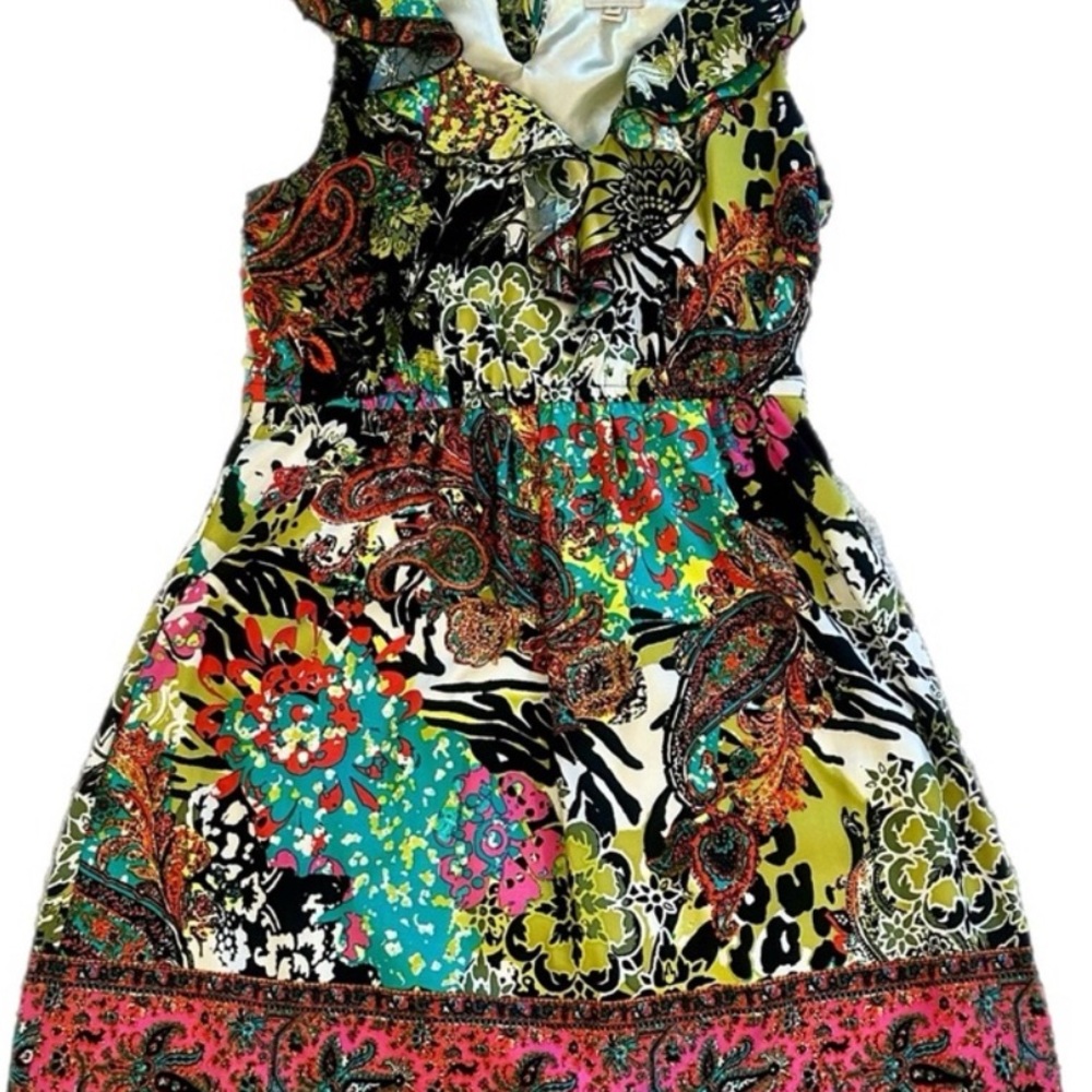 Beige by eci Colorful Paisley Casual Dress